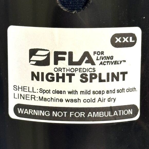 FLA Orthopedics XXL Night Splint Black & Blue Living Actively Plantar Fasciitis - Picture 5 of 8